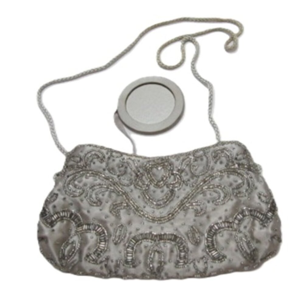 Vintage Beaded Evening Formal Bag with attach mirror